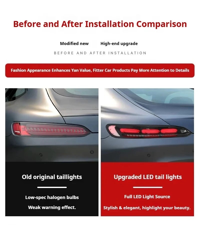 FT Car Lights for  -GT LED Taillights 2015-2018 LED Tail Lamp Dynamic Turn Signal Light Car Taillights Assembly